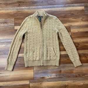 Lauren Active Ralph Lauren gold zip up sweater